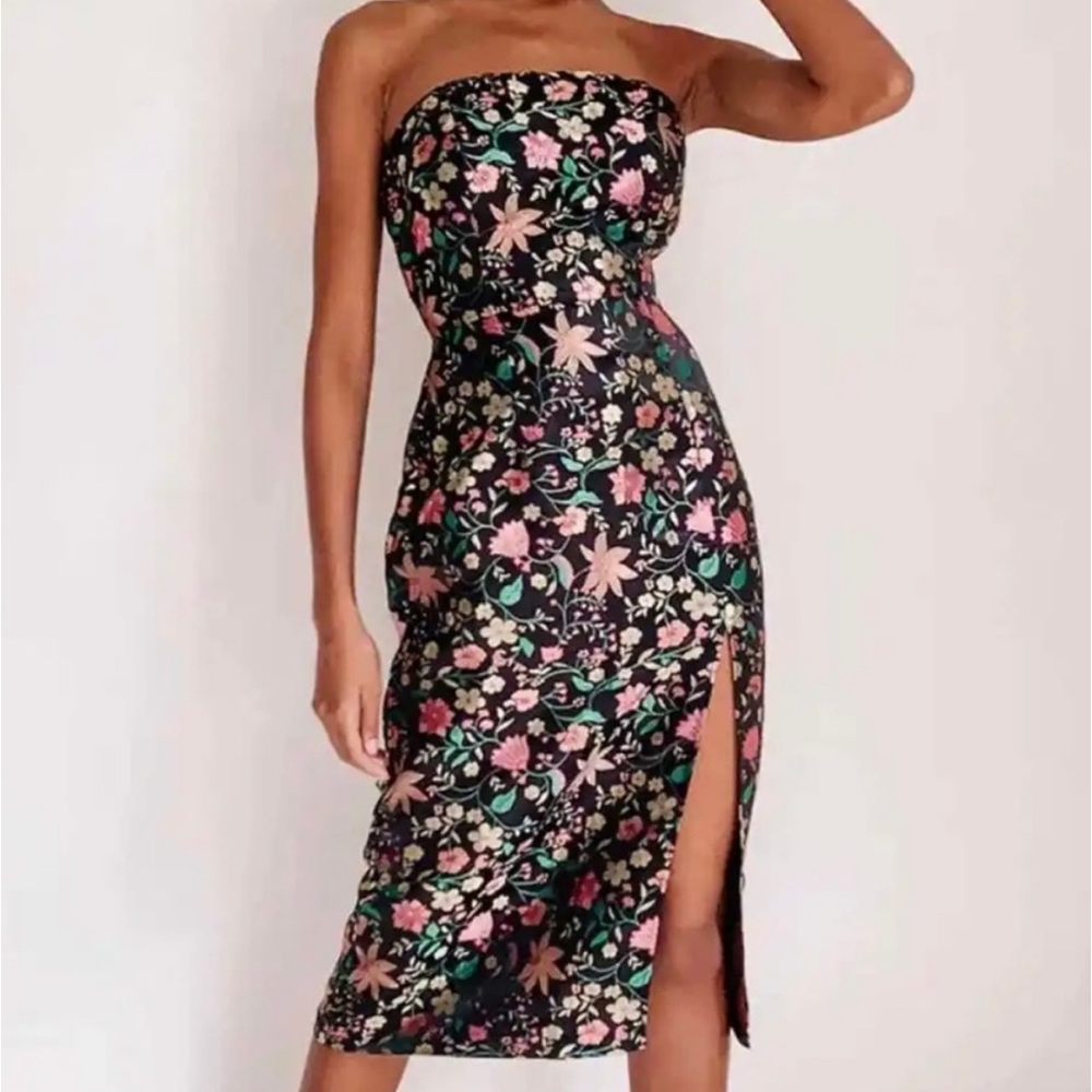 Lulus Jacquard Floral Dress